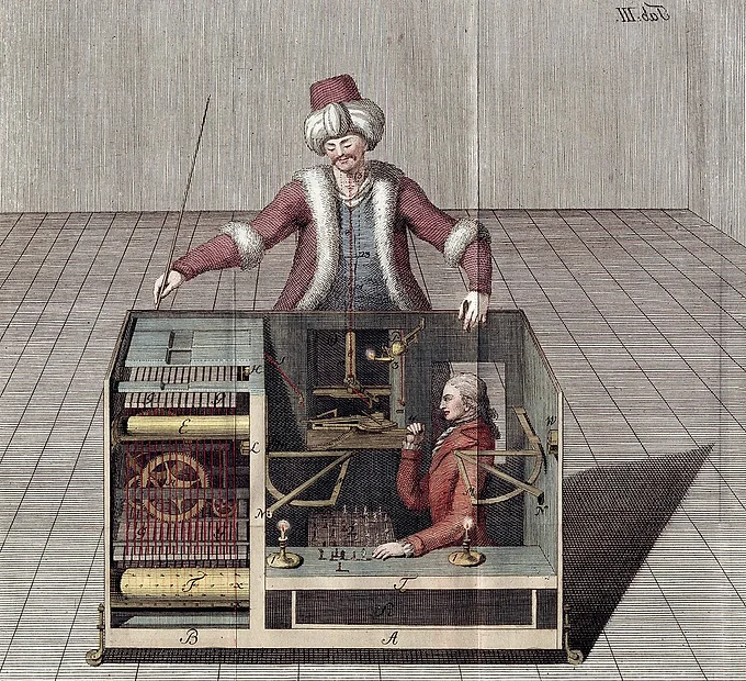 A cross-section of the Mechanical Turk from Racknitz